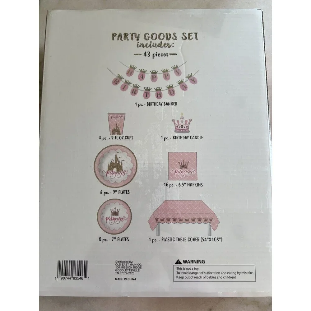 Set Of 2 Party In A Box 43 Piece Each 86‎ Total BirthdayParty Goods Set Princess